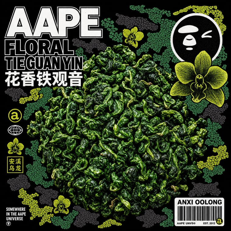 The design — Floral Tie Guan Yin
